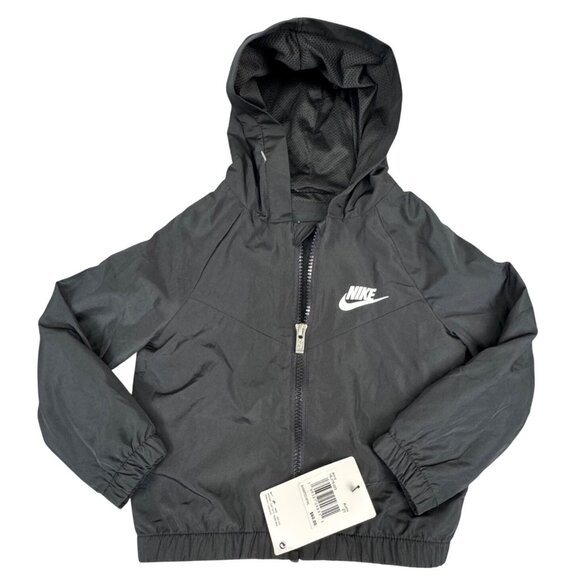 Nike Other - Nike Toddler Black Windrunner Hooded Jacket Lightweight Zip Up 2T $60 Retail